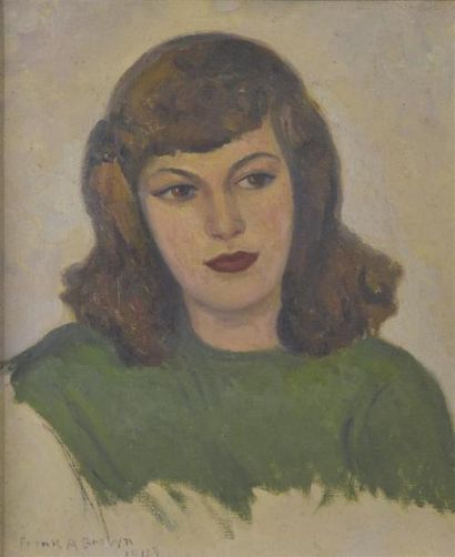 Art moderne et contemporain Frank A. BROWN (1876-1962) Femme de Simone Huile sur...