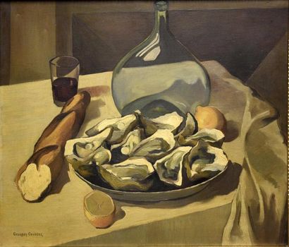 Art moderne et contemporain Georges COUDERC (XXe siècle) Nature morte aux huîtres...