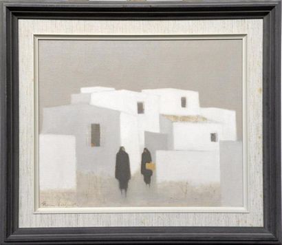Art moderne et contemporain Fabian LUNDQVIST (1913-1989) Femmes devant les maisons...