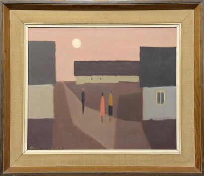 Art moderne et contemporain Fabian LUNDQVIST (1913-1989) Discussion au clair de lune...