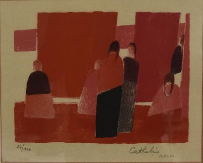 Art moderne et contemporain Bernard CATHELIN (1919-2004) Marché Otavalo 2 Lithographie...