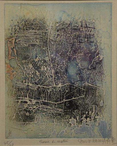 Art moderne et contemporain Shoichi HASEGAWA (né en 1929) Rosée du matin Eau-forte...
