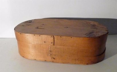 null Grande boîte à perruque en bois résineux L. 56 cm Manques