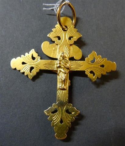 Bijoux - Joaillerie Grande croix grille de Chambéry en or jaune 18K (750/°°), le...