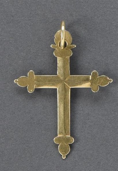 Bijoux - Joaillerie Croix "Trèfle" savoyarde en or jaune (poinçon à tête de cheval)....