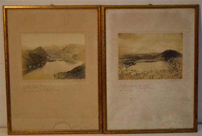 PHOTOGRAPHIE Herbert RÜEDI (actif entre 1900 et 1950) Deux vues du Lac de Lugano...