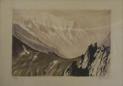 Art populaire et Objets de curiosité Joanny DREVET (1889-1969) Refuge devant le Mont...