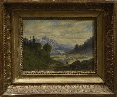 Art populaire et Objets de curiosité Nicolas FONVILLE (1805-1856) Promeneurs en montagne...