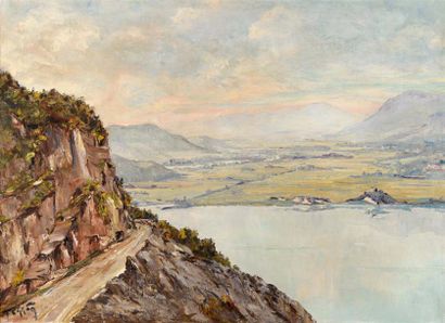 TABLEAUX ANCIENS Francis CARIFFA (1890-1975) Lac du Bourget et vallée de la Chautagne...