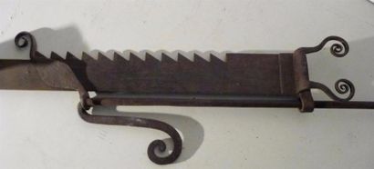 null Crémaillère en fer forgé XVIIIe siècle H. mini 96 cm