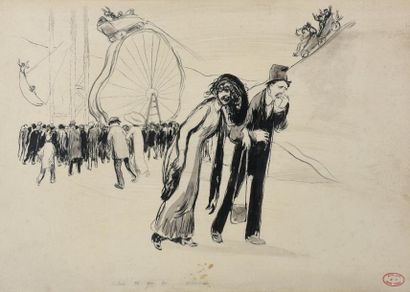Jean VEBER (1864 - 1928) «Hé ce qu'on s'amuse»
Scène de conte
Deux dessins à la mine...