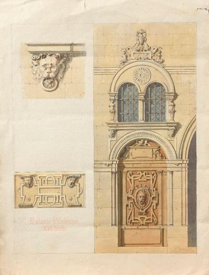 null Charles PENSEE (Epinal 1799 - Orléans 1871)

Relevés d'ornements de façade d'une...