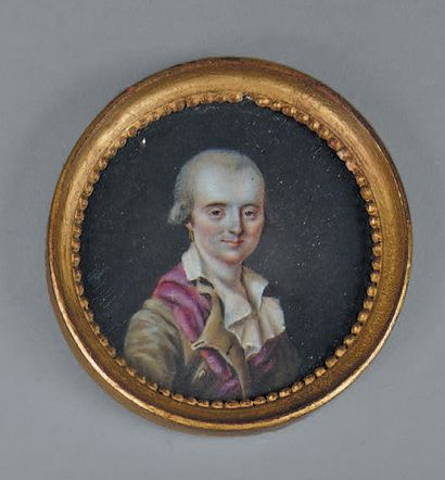 École FRANÇAISE du XVIIIe siècle 
Portrait d'homme en veste verte, le col dénoué
Portrait...