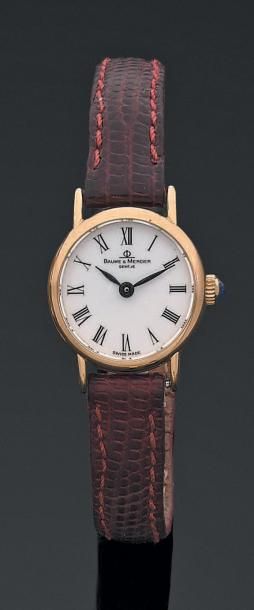 BAUME & MERCIER Montre-bracelet de dame, la montre de forme ronde en or jaune 750...