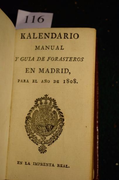 null [ESPAGNE / ALMANACH]. . Kalendario manual y guía de forasteros en Madrid, para...