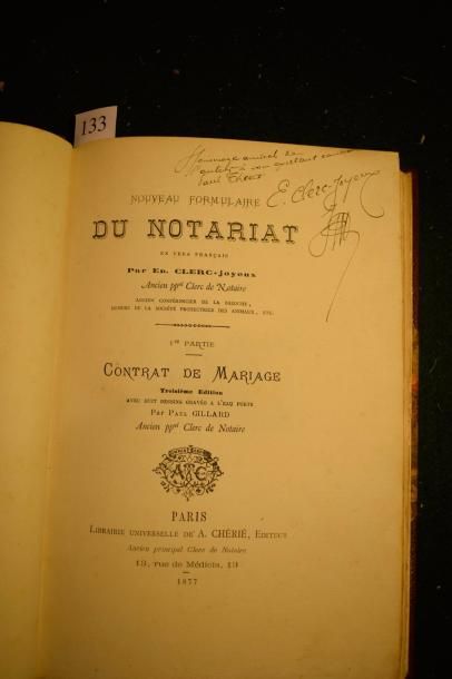 null [NOTARIAT]. CLERC-JOYEUX (Ed.). Nouveau formulaire du notariat en vers français....