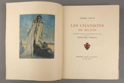 null LOUŸS (Pierre). Les Chansons de Bilitis. S. l. [Paris], Pour l’Artiste et ses...