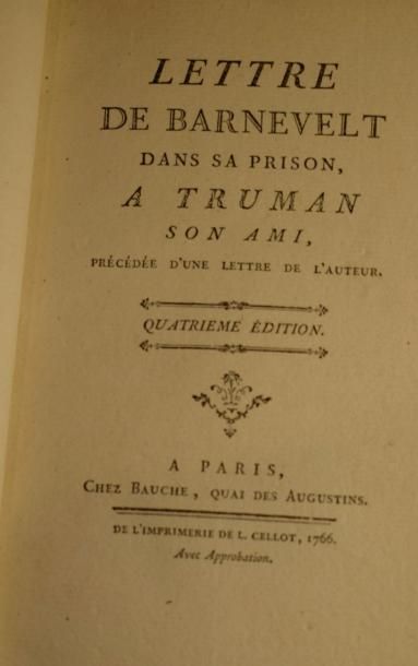 null [DORAT (Claude Joseph)]. . Lettre de Barnevelt dans sa prison, à Truman son...