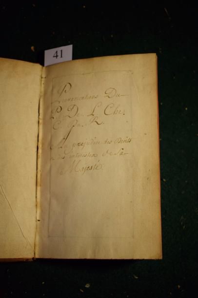 null [LA CHAISE (Père de) / MANUSCRIT]. « Prevarications du P. De L. Che. C. du R....