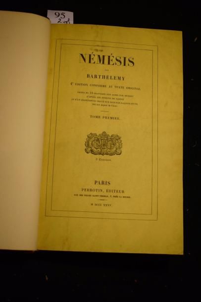 null BARTHÉLEMY (Auguste Marseille). Némésis. Paris, Perrotin, 1835. 2 volumes in-8°,...