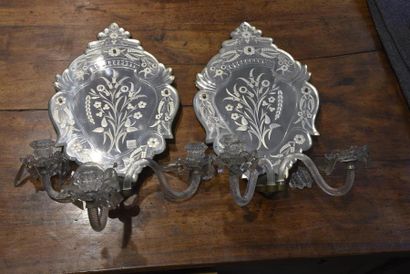 null Paire d'appliques en verre de Venise, à trois lumières Fin du XIXe siècle H....