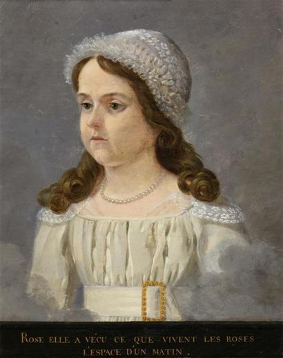null Ecole FRANCAISE du XIXème siècle Portrait de Rose de Durbois (1820-1825) Huile...