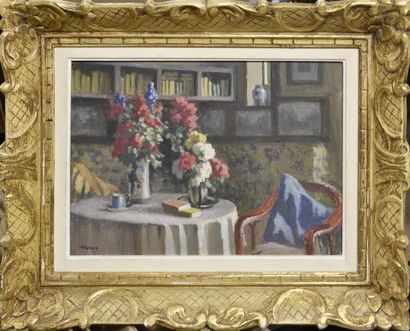 null Emile WEGELIN (1875-1962) Intérieur Huile sur isorel signée en bas à gauche...