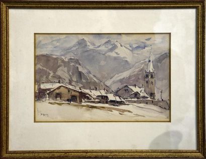 null Joannes DREVET (1854-1940) Puit Saint Pierre (Hautes Alpes) Aquarelle, signée...