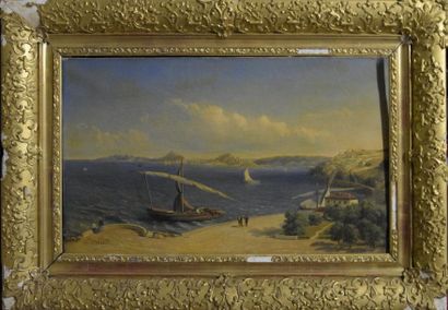 null Elisabeth-Léonie LACOSTE-CHOLET (1821-?) Bord de méditerranée Huile sur toile...