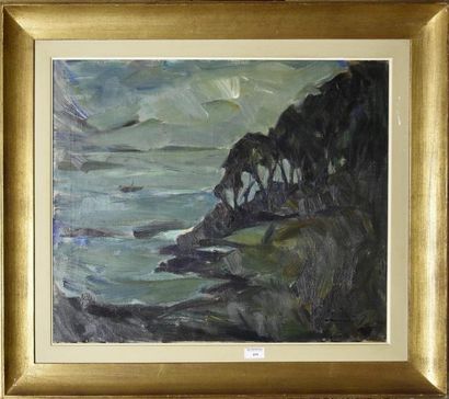 null Albert RATY (1889-1970) Port Manech en Bretagne Huile sur toile signée en bas...