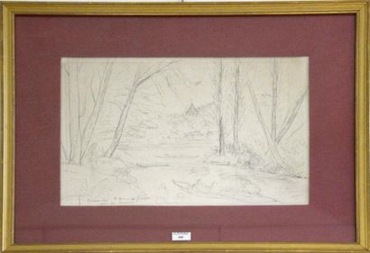 null André DUNOYER DE SEGONZAC (1884-1974) Dimanche sur la Marne Dessin à la plume,...