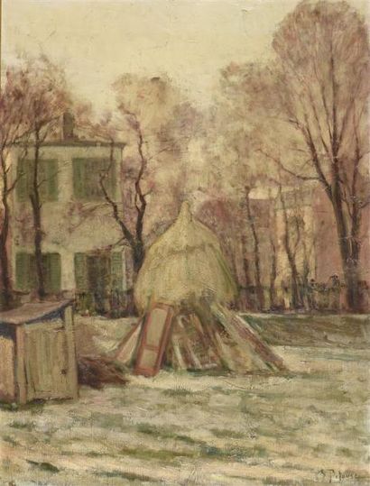 null Léon Germain PELOUSE (1838-1891)
La meule de foin
Huile sur toile signée en...