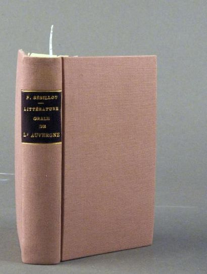 SEBILLOT (Paul) LITTÉRATURE ORALE DE L'AUVERGNE. PARIS, MAISONNEUVE, 1898. Un volume,...