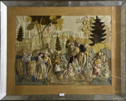 Archives textiles - Etoffes - Papiers peints Travail FRANCAIS du XXe siècle Les vendanges...