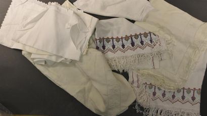 Archives textiles - Etoffes - Papiers peints Parure d'accouchée en fil brodé, drap...