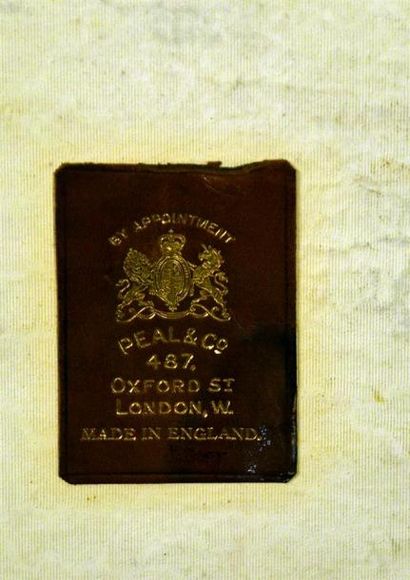 Luxe - Vintage PEAL & Co 487 Oxford street london Valise en cuir naturel à surpiqures,...