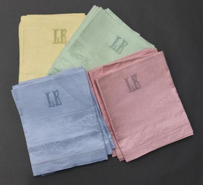 Archives textiles - Etoffes - Papiers peints Une douzaine de serviettes à mains en...