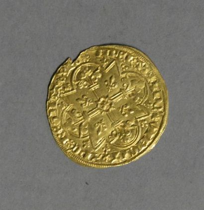 Monnaies - Médailles - Sceaux Charles VI : agnel d'or 1417, Dy 372, 2,6 g, petit...