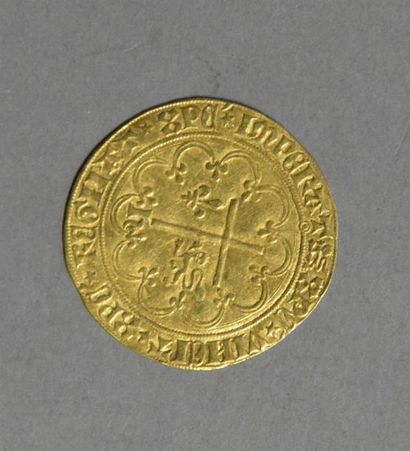 Monnaies - Médailles - Sceaux Henri VI : salut d'or 1423 Amiens, Dy 443, 3,3 g