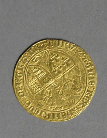 Monnaies - Médailles - Sceaux Henri VI : salut d'or 1423 Amiens, Dy 443, 3,3 g