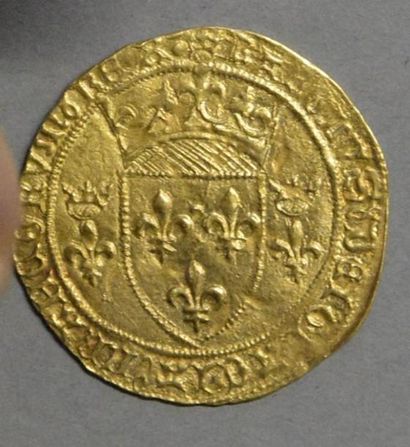 Monnaies - Médailles - Sceaux Charles VII : écu d'or à la couronne 1447 Montpellier,...