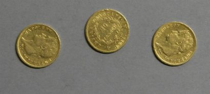 Monnaies - Médailles - Sceaux Napoléon 1er : 3 monnaies de 20 francs 1810 A,1811...