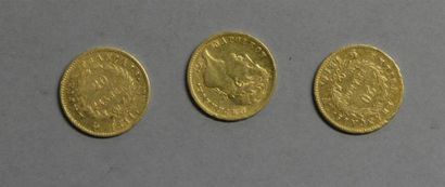 Monnaies - Médailles - Sceaux Napoléon 1er : 3 monnaies de 20 francs 1810 A,1811...