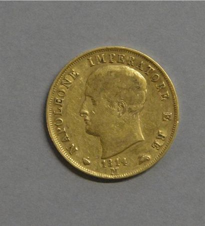 Monnaies - Médailles - Sceaux Napoléon 1er roi d'Italie, 40 lires 1814 M, TB, choc...