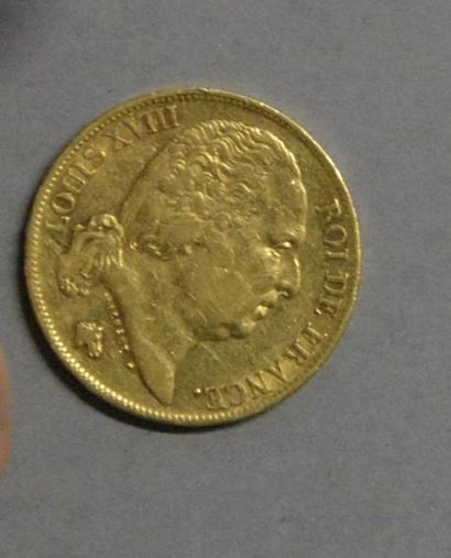 Monnaies - Médailles - Sceaux Louis XVIII : 20 F 1814 A, TB +