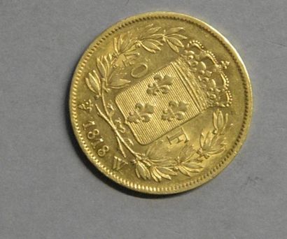 Monnaies - Médailles - Sceaux Louis XVIII : 40 francs 1818 W, TTB