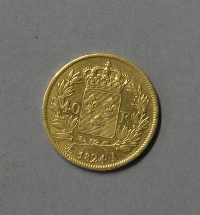 Monnaies - Médailles - Sceaux Charles X : 40 francs 1824 A, TB