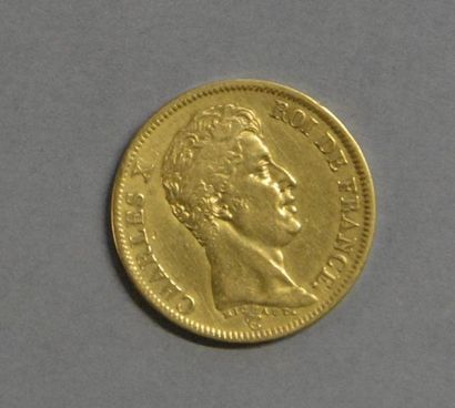Monnaies - Médailles - Sceaux Charles X : 40 francs 1824 A, TB