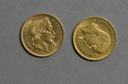 Monnaies - Médailles - Sceaux Napoléon III : 20 francs 1866 A, TTB + & 1870 A SUP,...