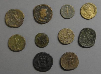 Monnaies - Médailles - Sceaux Lot de 10 sesterces et as, certains rares